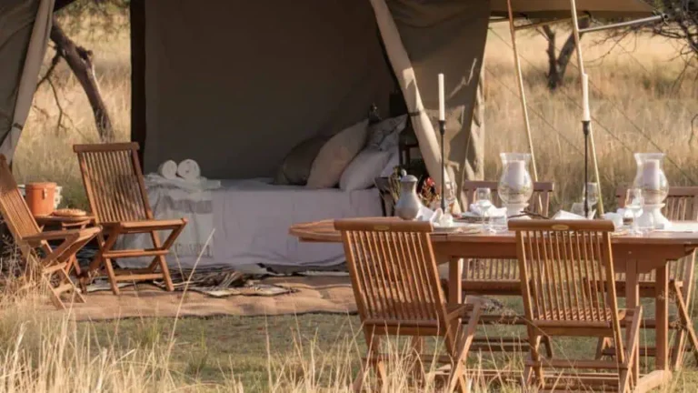 Le camp mobile au Botswana